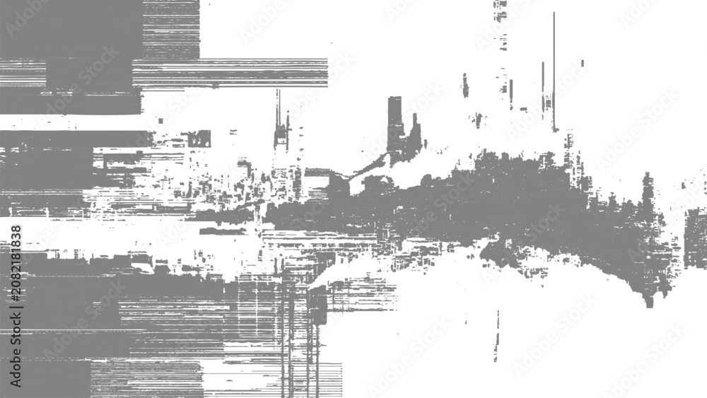 Fototapeta premium abstract grey grunge brush stroke texture on white distressed background with weathered horizontal paint streaks