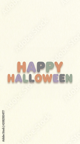 Happy halloween pastel colored text template