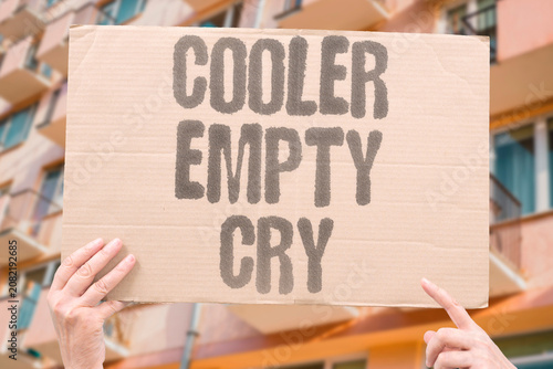 Canvastavla "Cooler empty cry" No cold drinks remain anywhere
