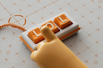 3D Hand Pressing LOL Keyboard Buttons
