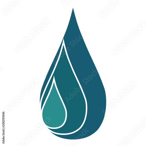 Canvas Print Abstract layered water droplet icon symbolizing purity sustainability ecology