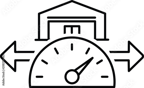Tableau sur toile Speedometer indicating bidirectional adjustments under warehouse structure gauge