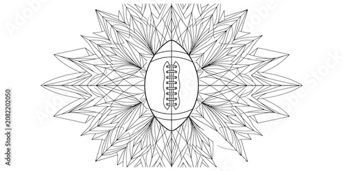 Canvastavla American football mandala art intricate line drawing for coloring pages