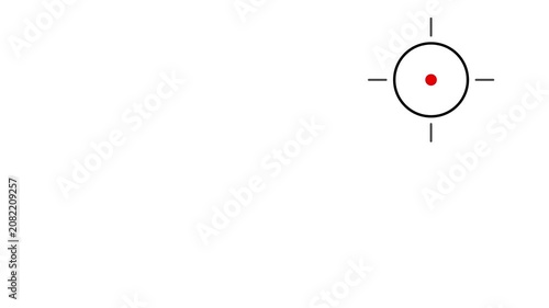 Circular target crosshair aiming system animation isolated on white background. 4K video..!!