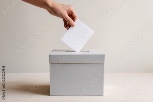 Main déposant un bulletin de vote dans une urne, élection démocratique, participation citoyenne, scrutin, vote et démocratie
