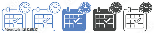Foto Deadline Icon Collection Representing Time Management Due Date Scheduling Projec