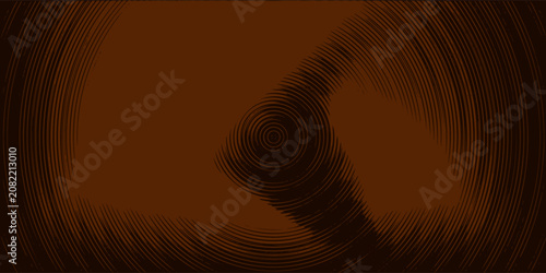 3D gold brown circle dark background