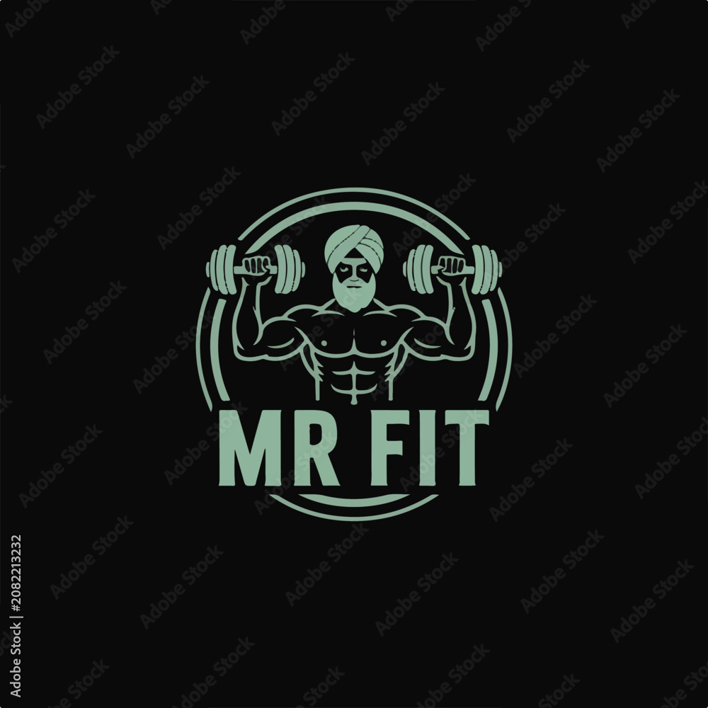 Fototapeta premium A logo design for a fitness brand on a black background 