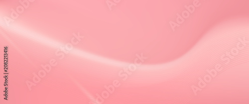 3D fluid pink liquid background. Luxury pink gradation bg in sakura and rose blossom tones. Neon wave fabric texture with pearl shimmer. For cosmetic Valentine, wedding posters. 3d vector backdrop