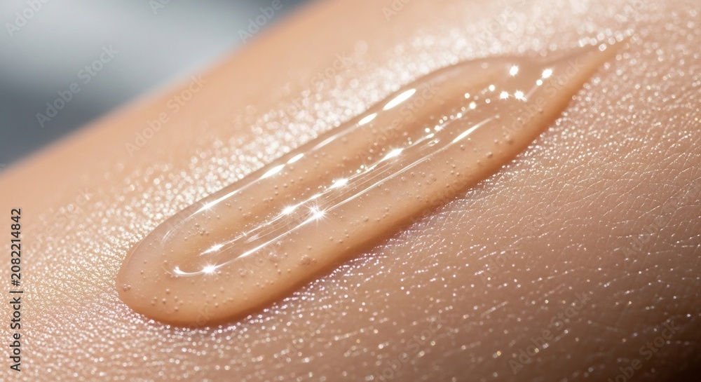 Fototapeta premium Skin with applied liquid makeup
