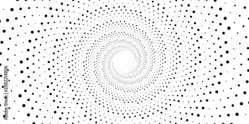 Fotografie Halftone dot vortex forming hypnotic spiral motion