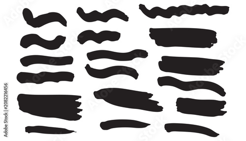 Foto Vintage vector set of mustache icons and silhouettes, hipster moustache collecti