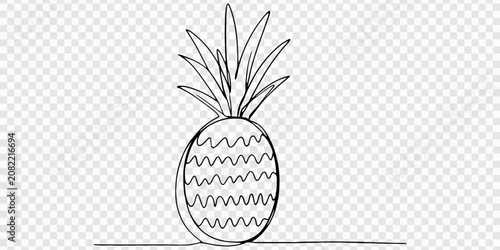 Obraz na płótnie Continuous one line drawing pineapple