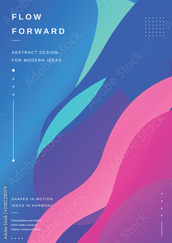 Abstract design for modern ideas with fluid gradients and shapes in motion