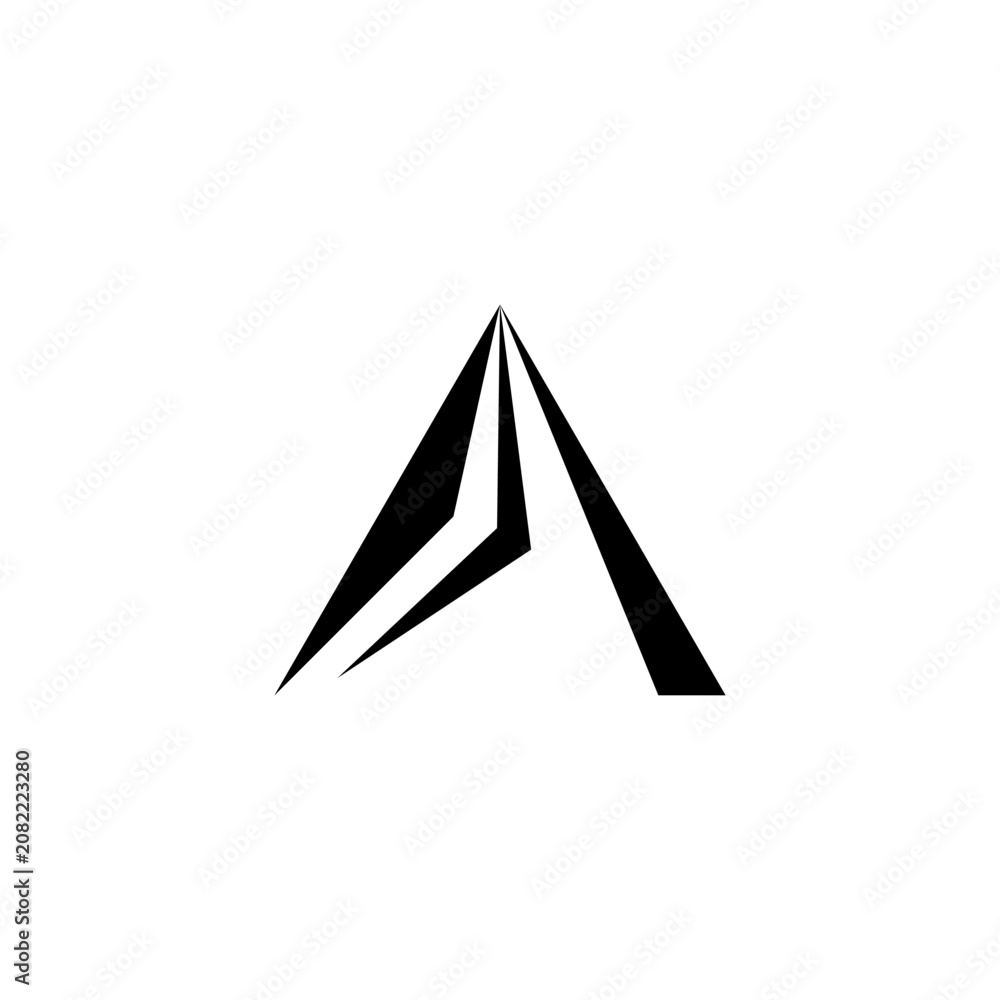 Fototapeta premium Abstract Geometric Shape Mountain Peak Symbol.
