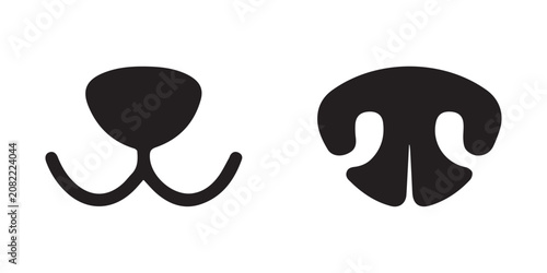 Photos Dog Nose Icon Set Vector Pet Muzzle and Snout Silhouette Symbols for Veterinary