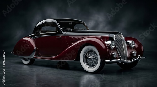 Classic Vintage Car in Dark Studio