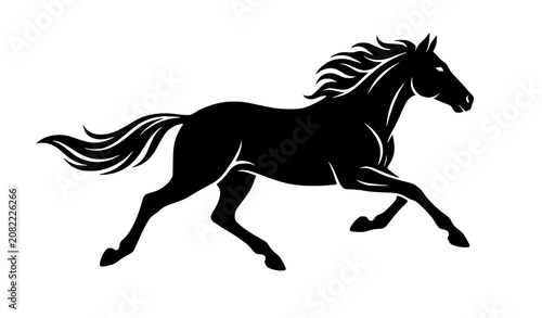 Fotografía Minimalist galloping horse silhouette vector illustration