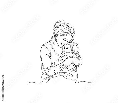Photos mom and his loving child care