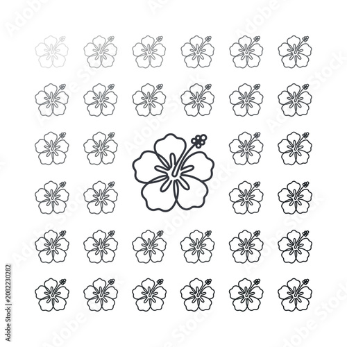 Hibiscus Flower Pattern, Tropical Floral Design, Botanical Vector Illustration
