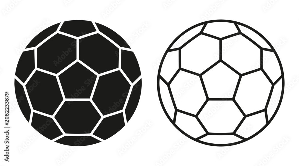 Naklejka premium Soccer ball silhouettes on a white background vector illustration