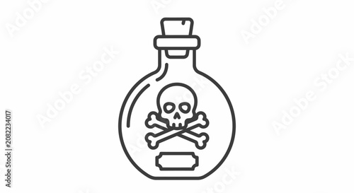 Quadro su tela Illustration depicts a poison bottle with skull and crossbones symbol warning of toxic contents inside 20260701