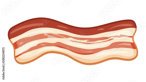 Photos A 2D Vector Illustration of a Delicious Strip of Crispy Bacon