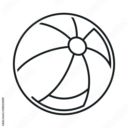 Simple Outline Beach Ball Icon Vector