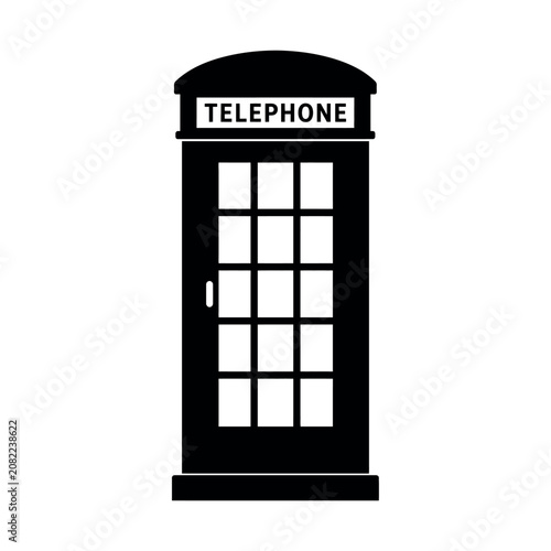Traditional british telephone box on a white background