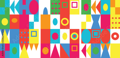 Vibrant geometric pattern with colorful shapes
