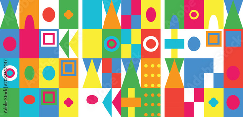 Vibrant geometric pattern with colorful shapes