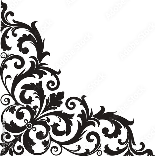 black and white floral background .EPS