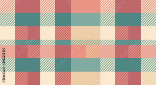 Scandinavian inspired geometric mosaic with muted palette and seamless striped tile accents