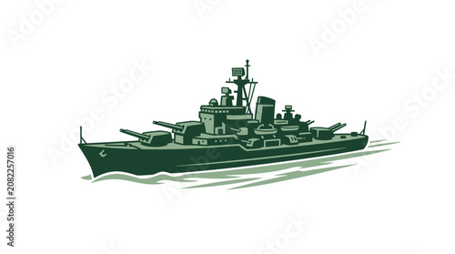 Fotografía Military Naval Warship Vessel in Deep Green