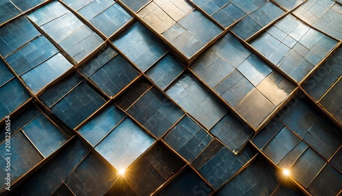 Geometric metal panel composition