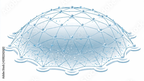 futuristic digital globe with interconnected nodes and lines in shades of blue representing technology and networks