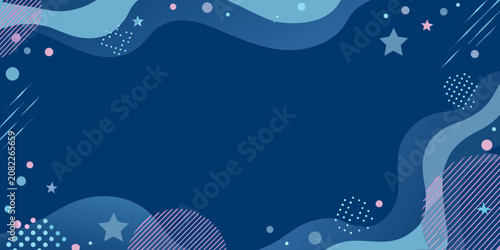 Foto Abstract wave pattern with stars blue and pink color scheme