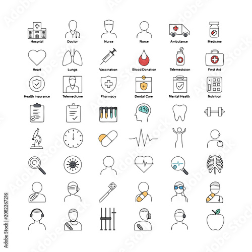 Editable Medical Line Icons Collection – 60 Modern Healthcare Vector Symbols for SVG, AI & EPS10
