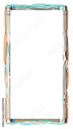Konstfotografi Rectangle frame incorporates abstract color blocks of teal and tan to create a sophisticated and modern aesthetic for professional digital framing needs