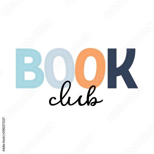 Book Club Logotype with Stitched Typography