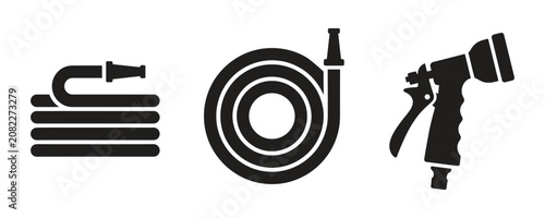 Fényképezés Garden hose icon set