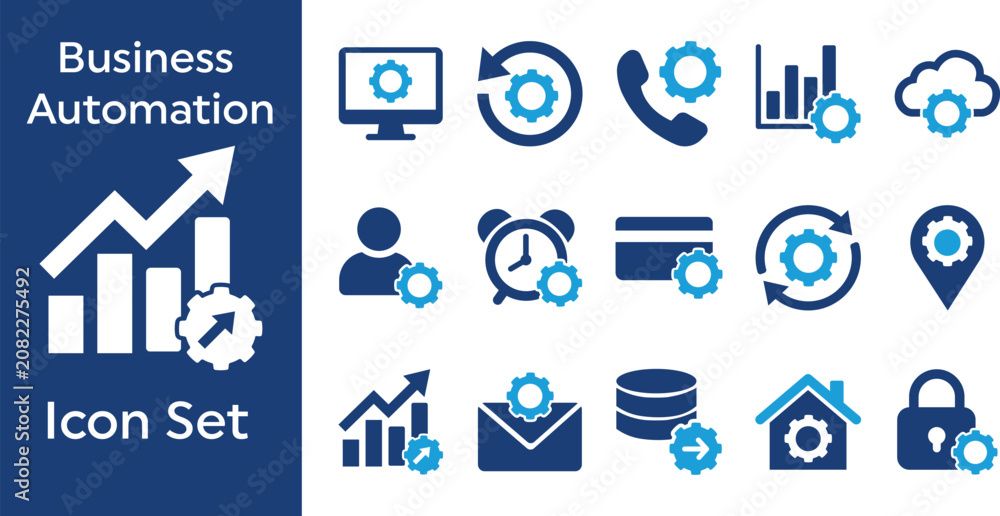Fototapeta premium System Integration And Business Automation Technology Icons Collection For Digital Operations And Workflow Management