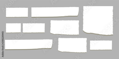 Photos White ripped paper strips collection