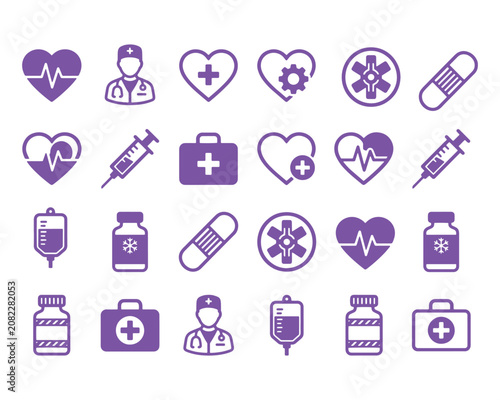 Medical Healthcare Hospital Service Icon Set
