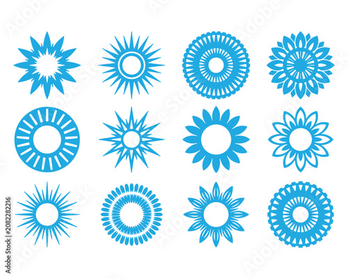 Sunburst Decorative Geometric Shape Icon Set