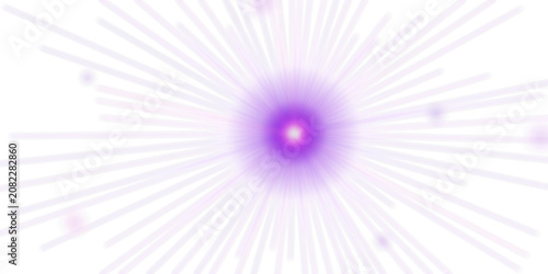 Radiant purple light effect with glowing starburst rays on transparent background