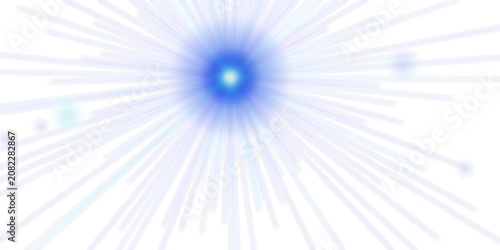 Radiating Blue Light Effect Bursting on a Clean White Background Style
