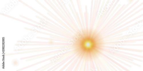 Radiant light effect with sun rays isolated on a transparent background
