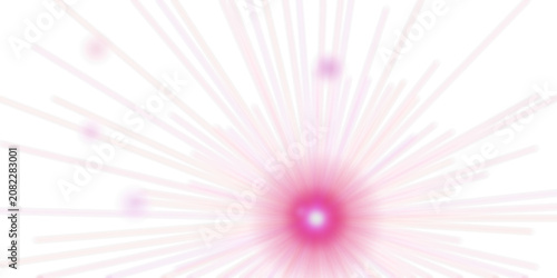 Radiating Pink Light Effect Bursting on a Clean Isolated Transparent Background