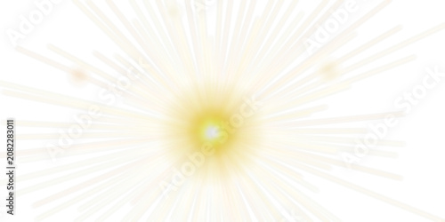 Radiant light effect with glowing sunburst rays on a transparent background